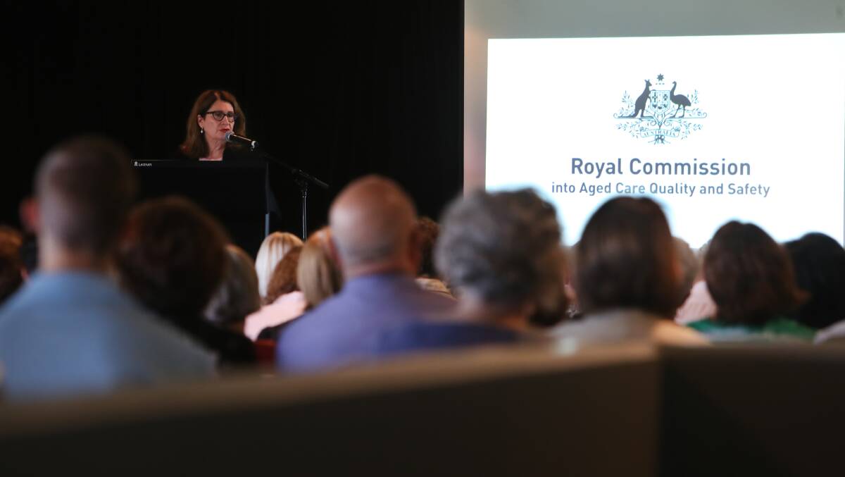 Commissioner Lynelle Briggs at the royal commission into aged care community forum in Wollongong. Picture: Sylvia Liber