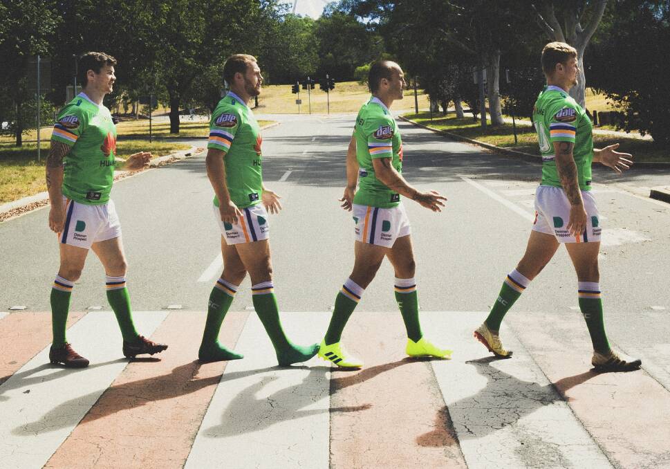 The Raiders' English quartet walking a road to the NRL finals. Picture: Dion Georgopoulos
