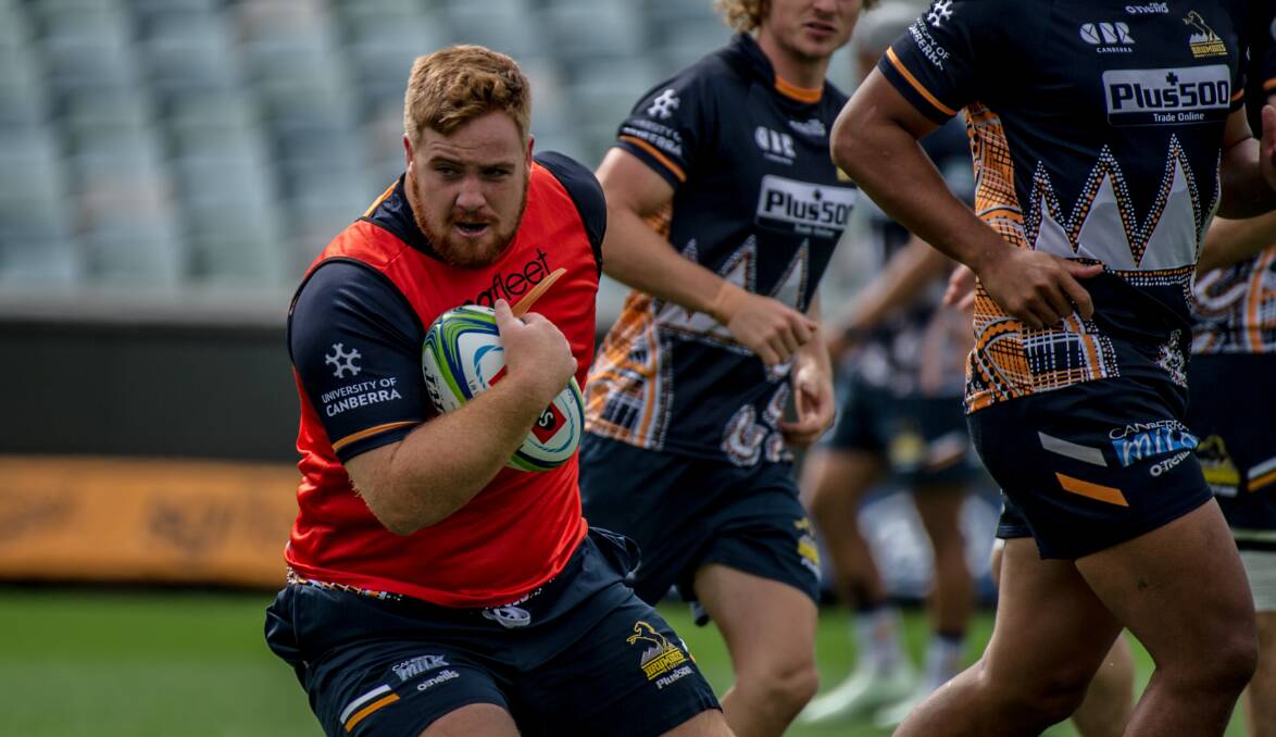 Brumbies prop Tom Ross has set his sights on Dan McKellar's match-day squad. Picture: Karleen Minney.