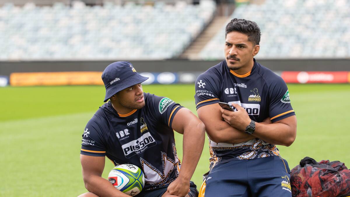 Rob Valetini, left, and Pete Samu are hoping to be in the Wallabies squad. Picture: Terry Cunningham.