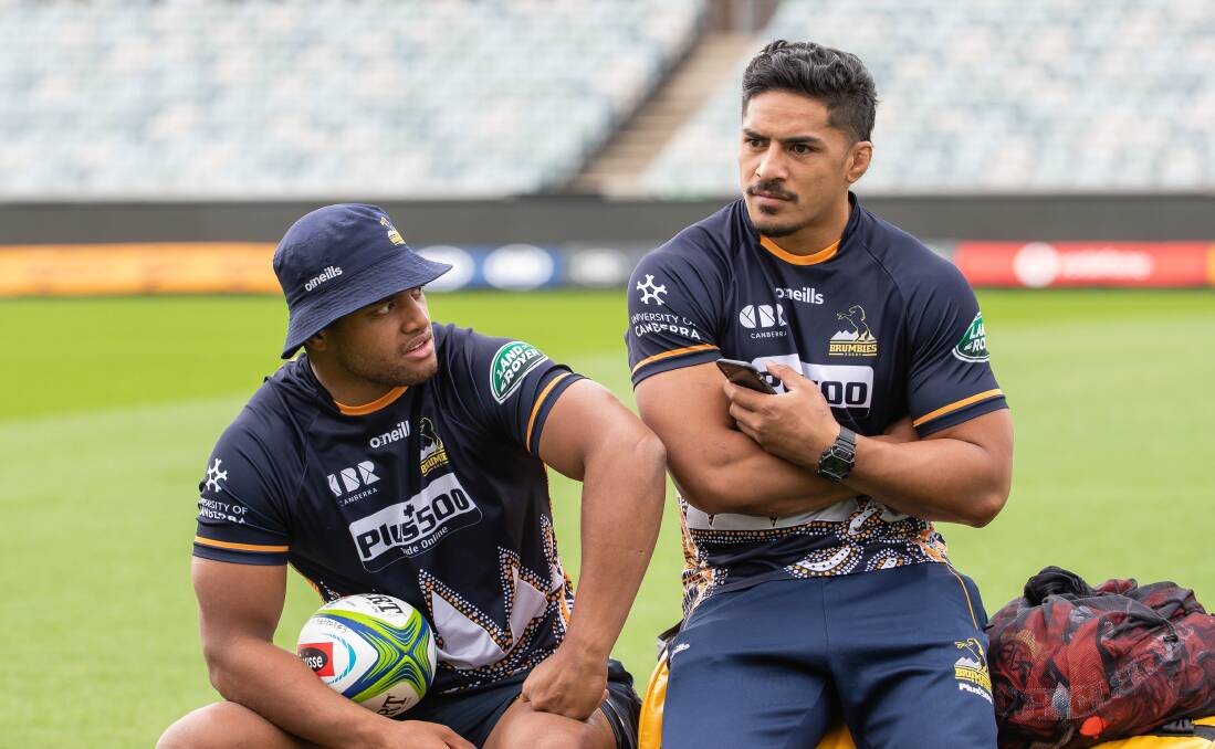 Rob Valetini and Pete Samu, right, are both hoping to be in the Wallabies' World Cup squad. Picture: Terry Cunningham.