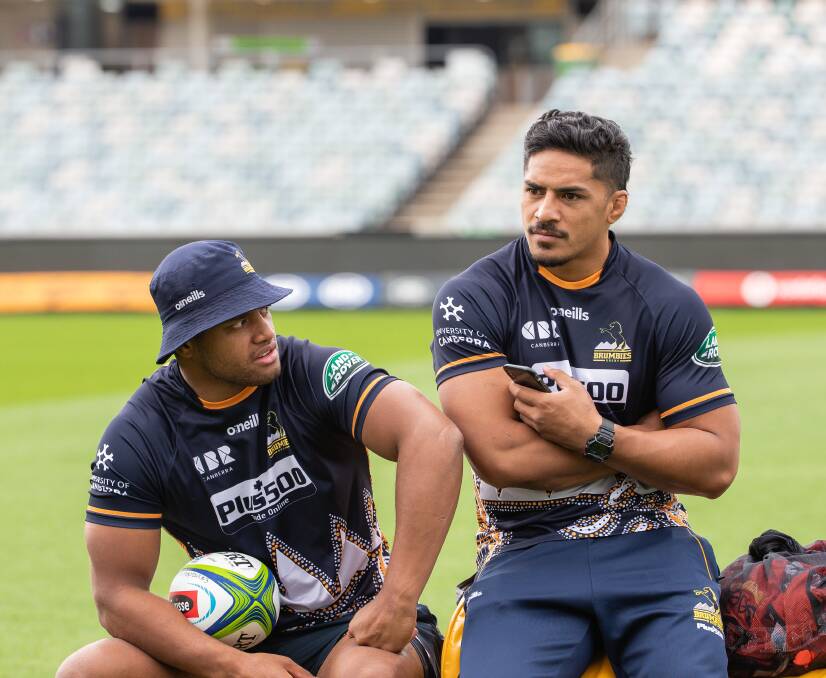 Rob Valetini, left, will return to the Brumbies bench on Friday. Pete Samu will start. Picture: Terry Cunningham.