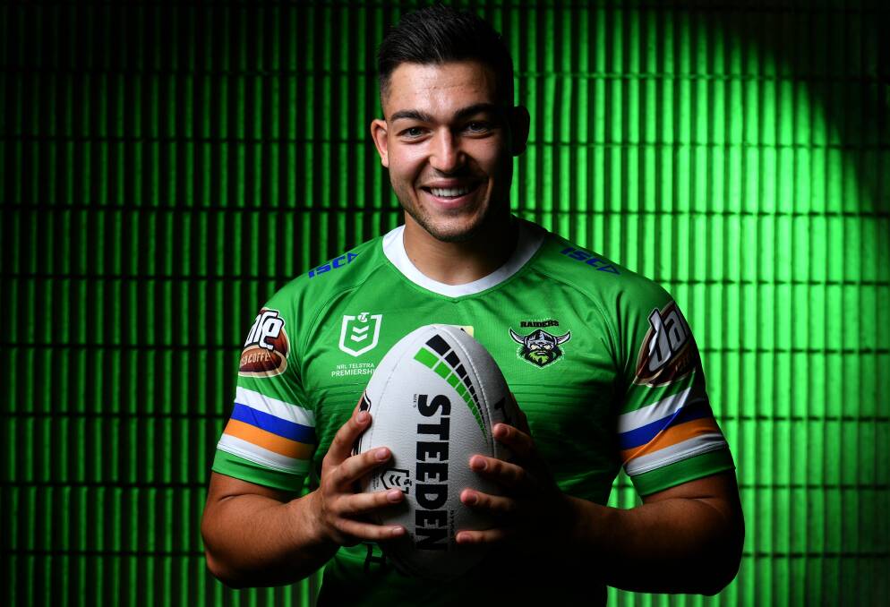 Cotric hasn't stopped smiling since he was picked for Origin. And a football's been a constant companion. Picture: Grant Trouville/NRL Photos