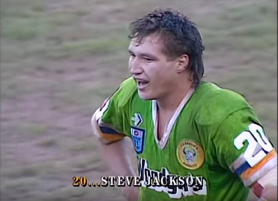 Canberra Raiders prop Steve Jackson in the 1989 grand final.