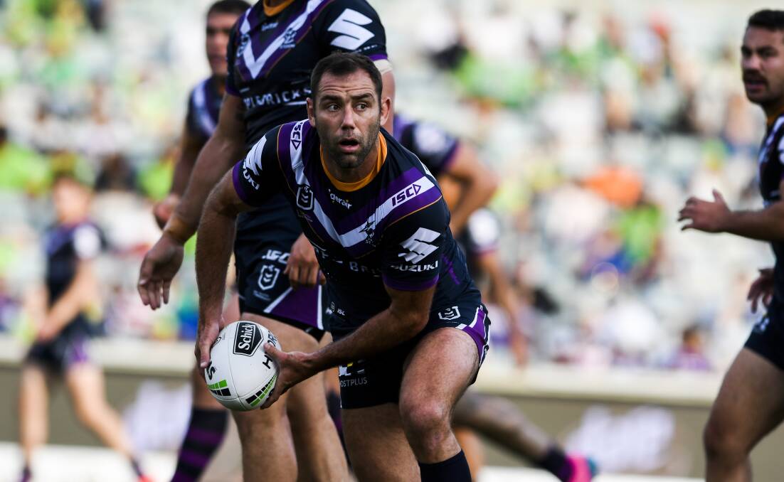 NRL: Canberra Raiders Vs Melbourne Storm 2019. Cameron Smith. Photo: Dion Georgopoulos