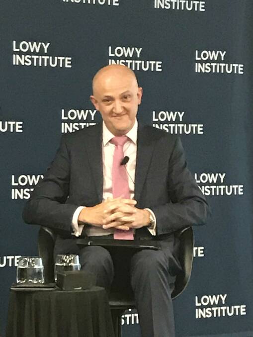 Mike Burgess, head of the Australian Signals Directorate at the Lowy Institute in 2018. Picture: Deborah Snow
