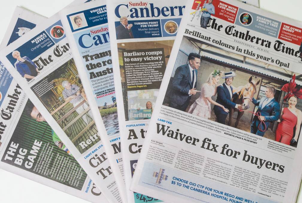 The Canberra Times will move under new ownership after its sale by Nine. 