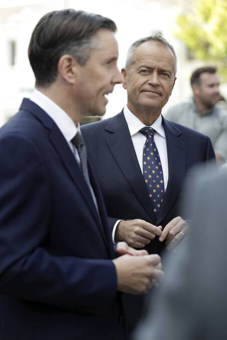 Mark Butler and former opposition leader Bill Shorten ahead of the election. File picture: Alex Ellinghausen