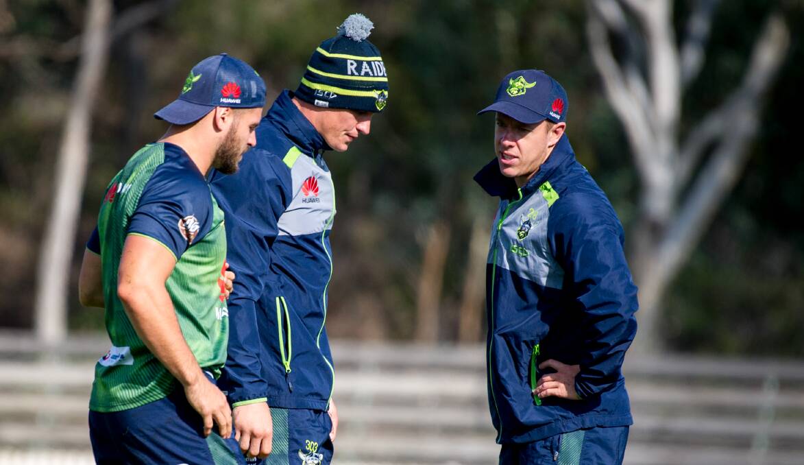 The Raiders have half a problem - what to do with playmakers Aidan Sezer, Jack Wighton and Sam Williams. Picture: Elesa Kurtz