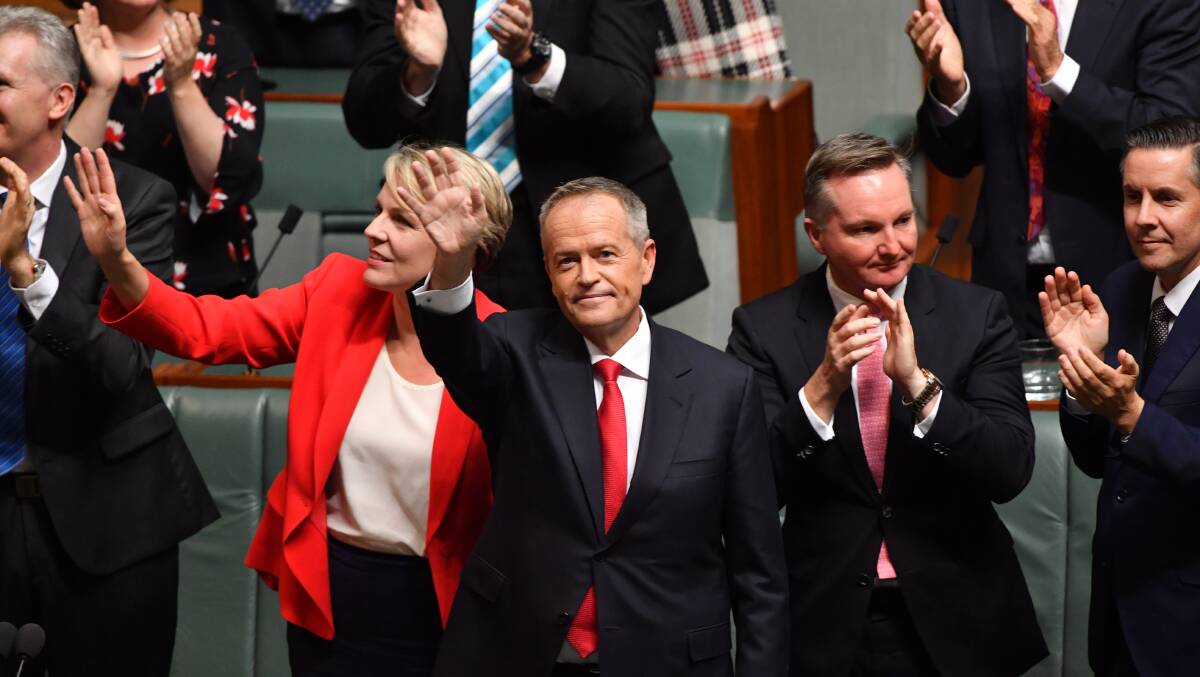 Leader of the Opposition Bill Shorten after delivering the 2019-20 Federal Budget Reply speech. Photo: Mick Tsikas