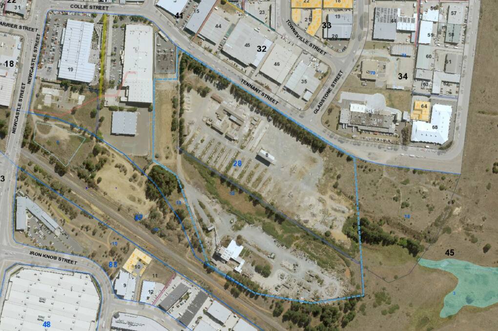 Satellite image of the site of Hi-Quality's proposed waste-management hub facility. The dotted light blue line outlines the proposed site.