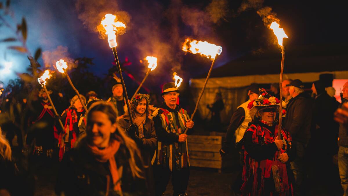 In Tasmania's Huon Valley they take part in the ages-old tradition of wassailing - scaring the nasties out of the orchard's cider trees to ensure a bumper crop. Picture: Supplied