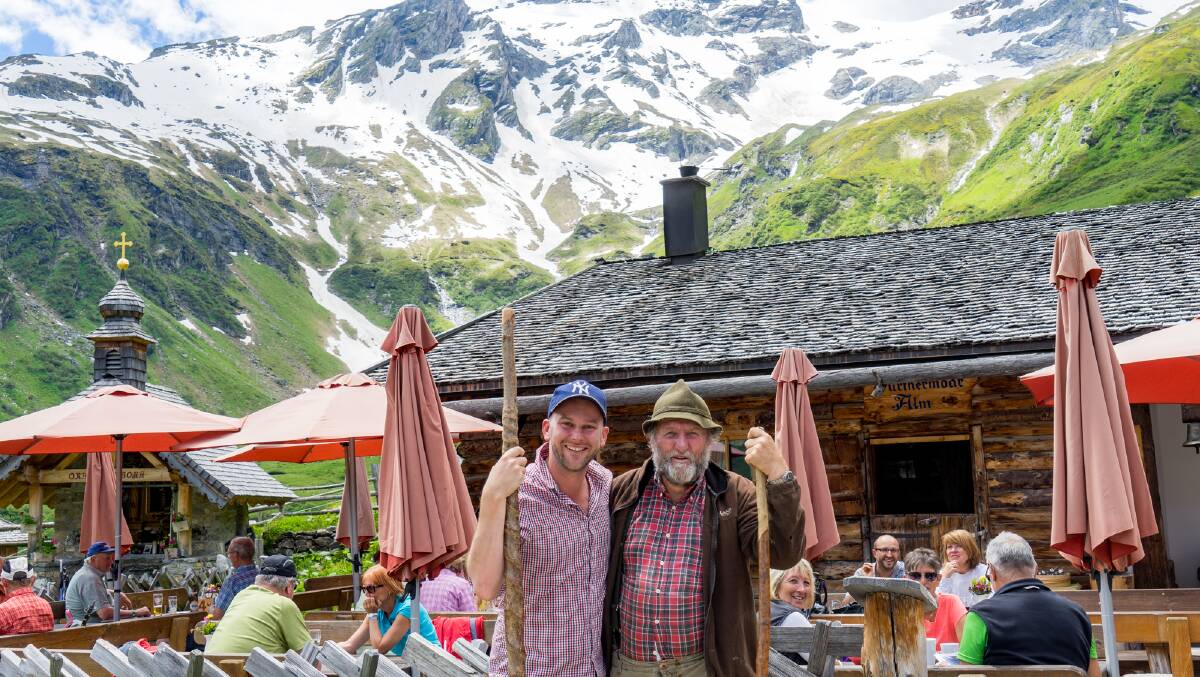 Meeting a restaurant owner while hiking in the mountains of Zell am See in Austria.