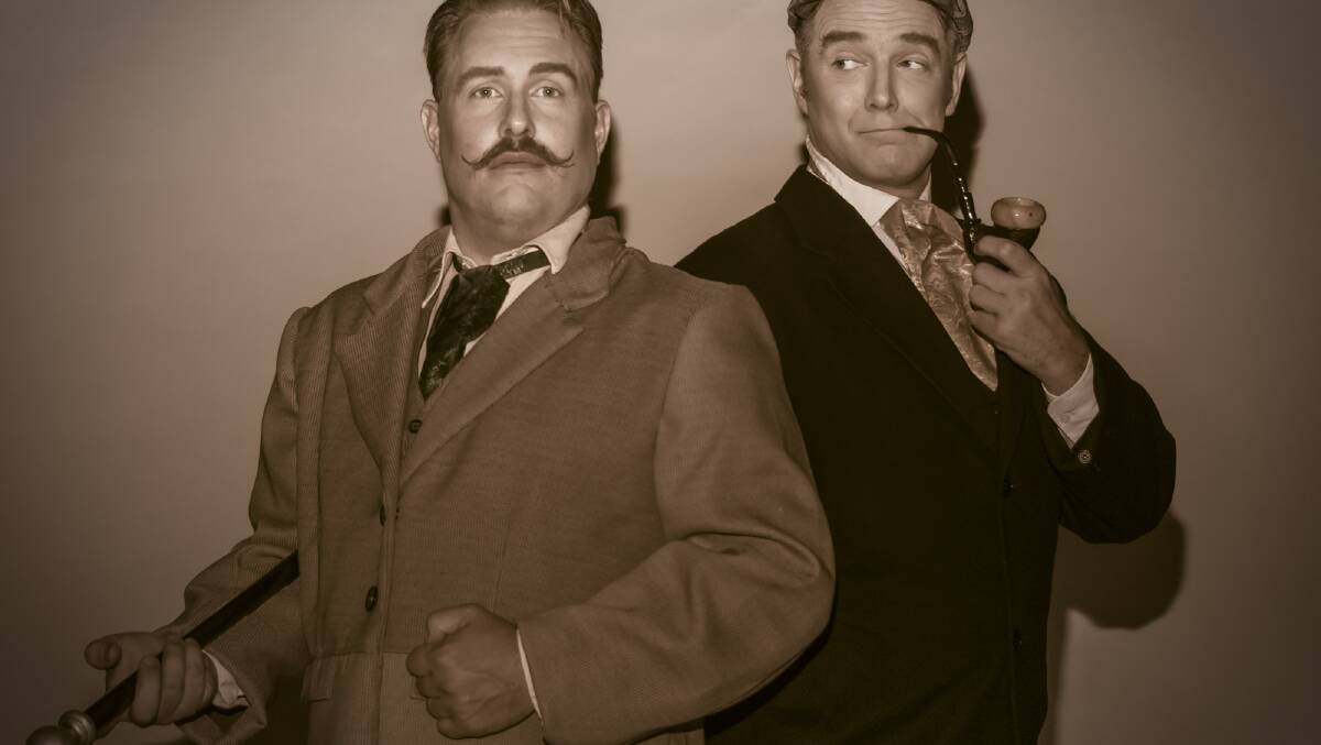 Adam Salter (Watson), left and Brian Kavanagh (Sherlock Holmes) in Baskerville. Photo:Janelle McMenamin