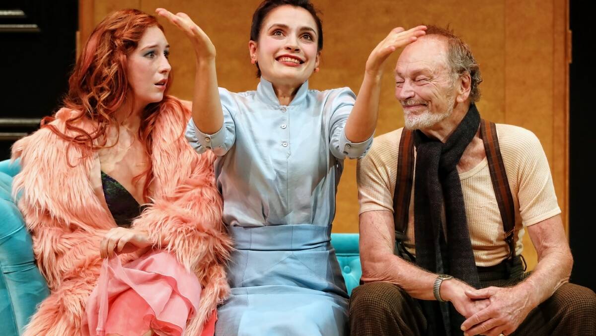Harriet Gordon Anderson, Jessica Tovey and John Bell in The Miser. Photo: Prudence Upton.