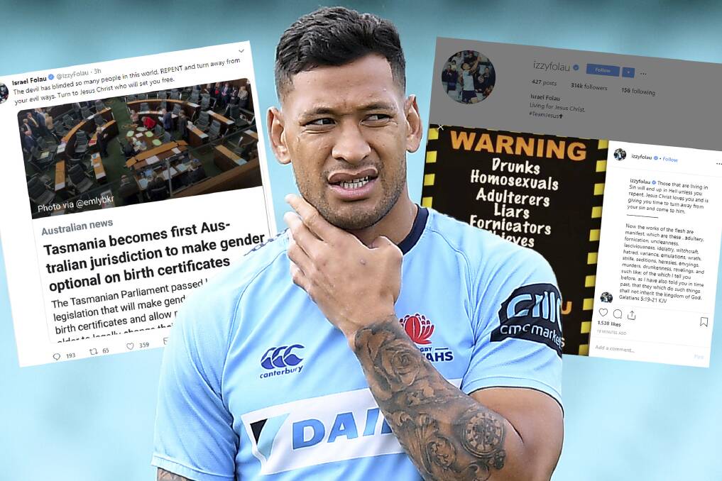 Israel Folau caused a storm with his social media posts.