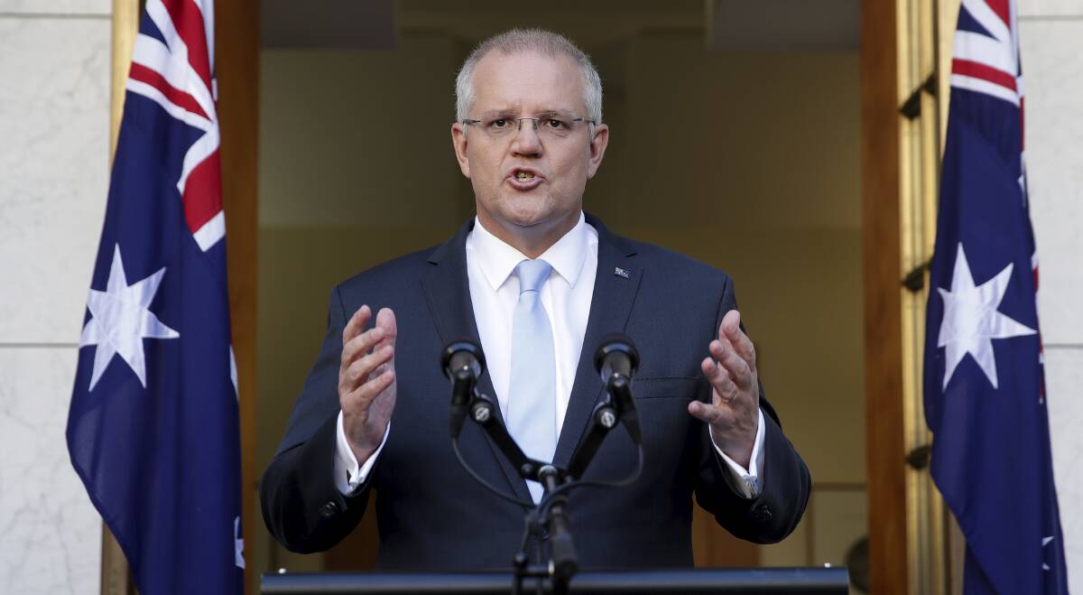 Scott Morrison will declare that Australia will not be a "passive bystander" if China and the US cannot resolve their dispute in peace. Picture: Alex Ellinghausen