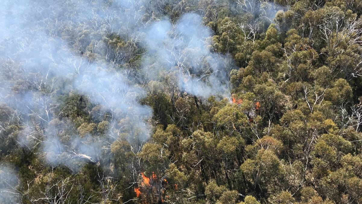 A burn-off in Namadgi National Park on Wednesday. Photo: Supplied