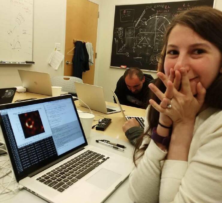 Scientist Katie Bouman after the first image of a black hole takes shape.
