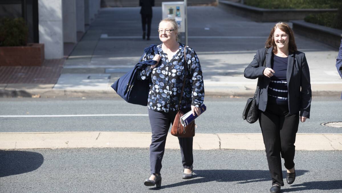 Lawyer Jane Campbell (left) with Melissa Beowulf after the verdict. Photo: Sitthixay Ditthavong