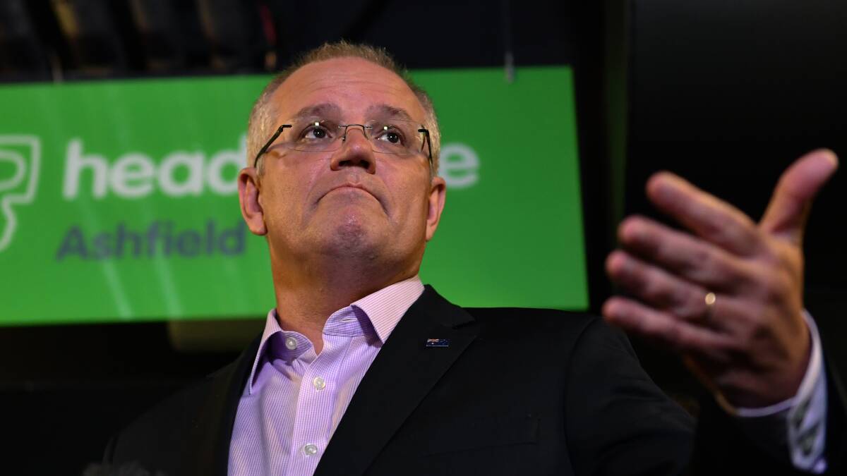 Prime Minister Scott Morrison speaking at Headspace Ashfield on Saturday. Photo: Mick Tsikas/AAP