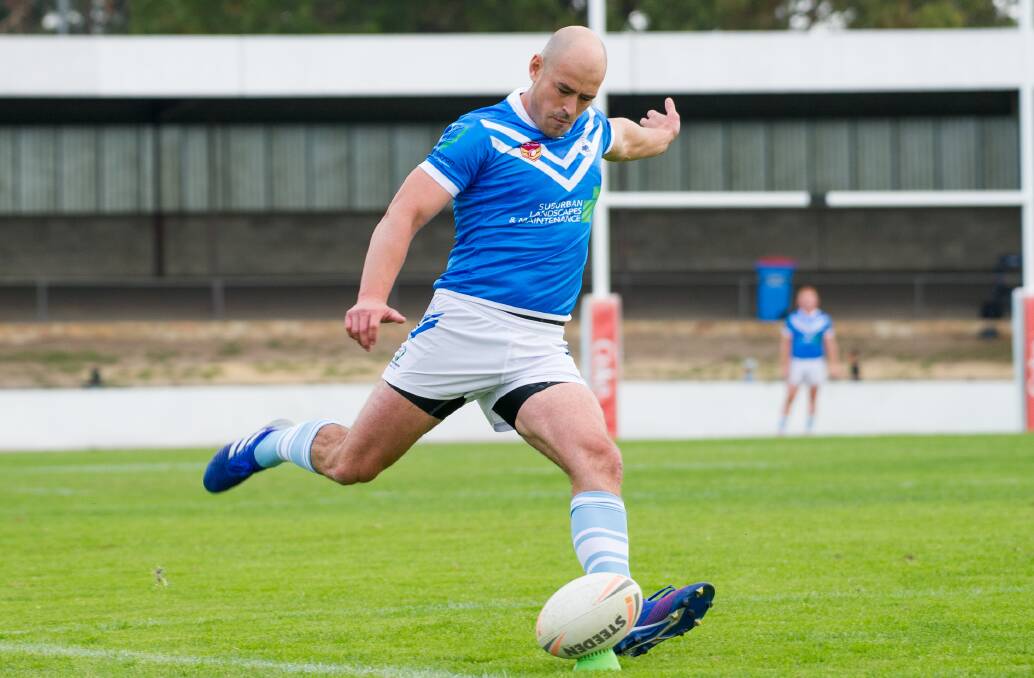 Queanbeyan Blues five-eighth Terry Campese kicked four goals in the draw. Photo: Elesa Kurtz