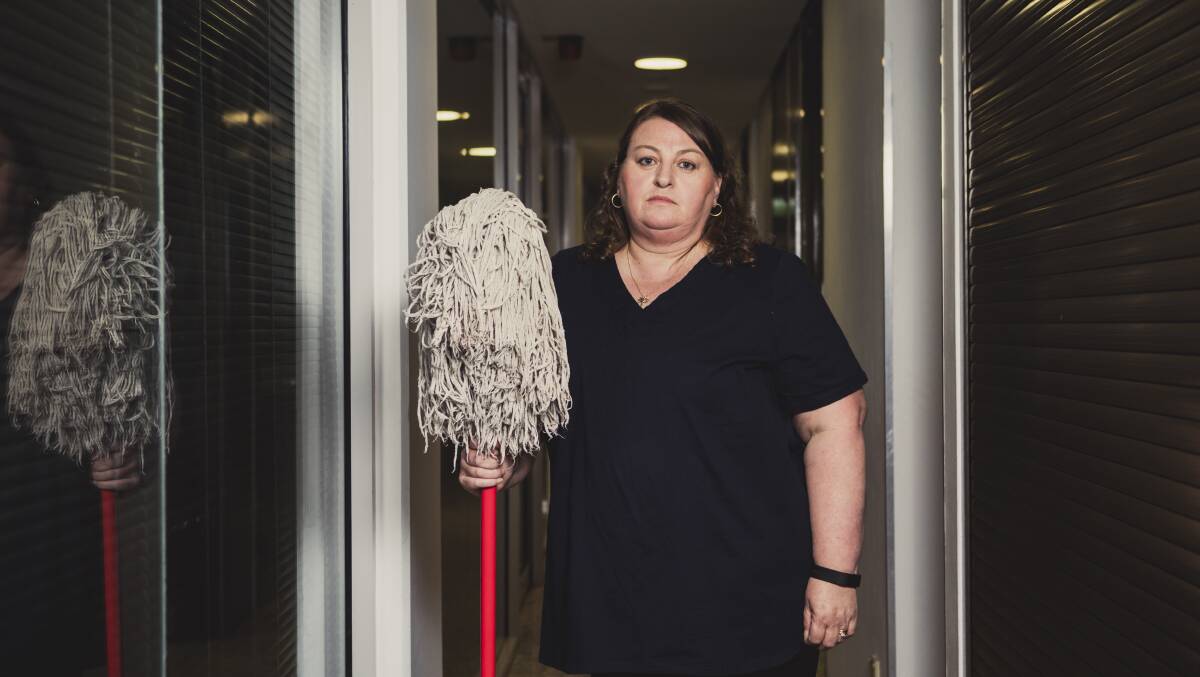 School cleaner Karen Love is one of 300 school cleaners who will be employed directly by the government next year after years of problems with contracts.

Photo: Jamila Toderas