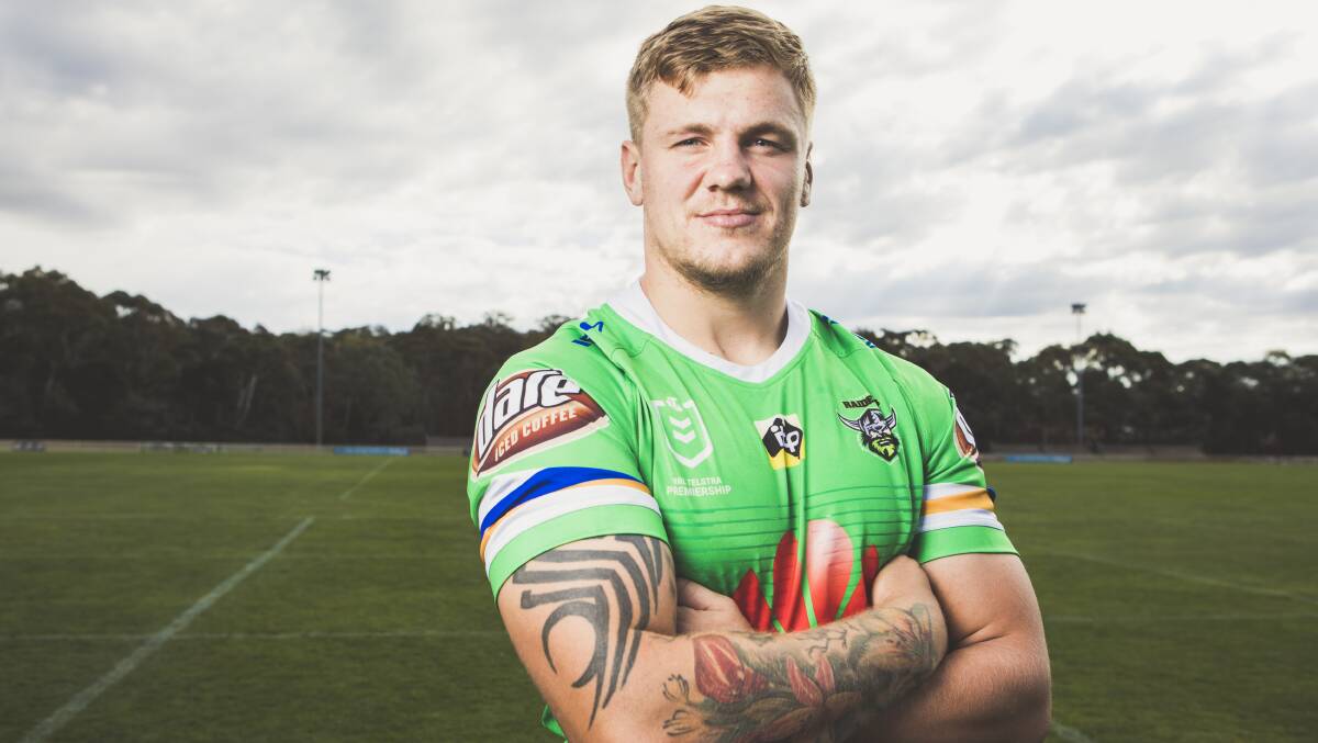 Ryan Sutton has been named at No.20 for the Raiders' clash with the Wests Tigers. Picture: Jamila Toderas