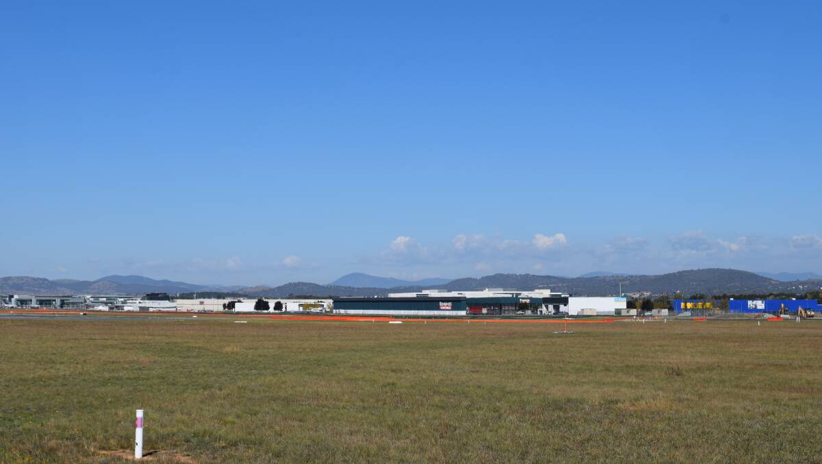 The future site of an extended taxiway at Canberra Airport.