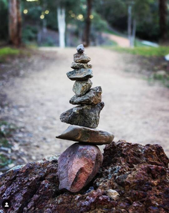 Photo by @tommy_holt12. A rock stack at Mount Rogers Reserve, Canberra.