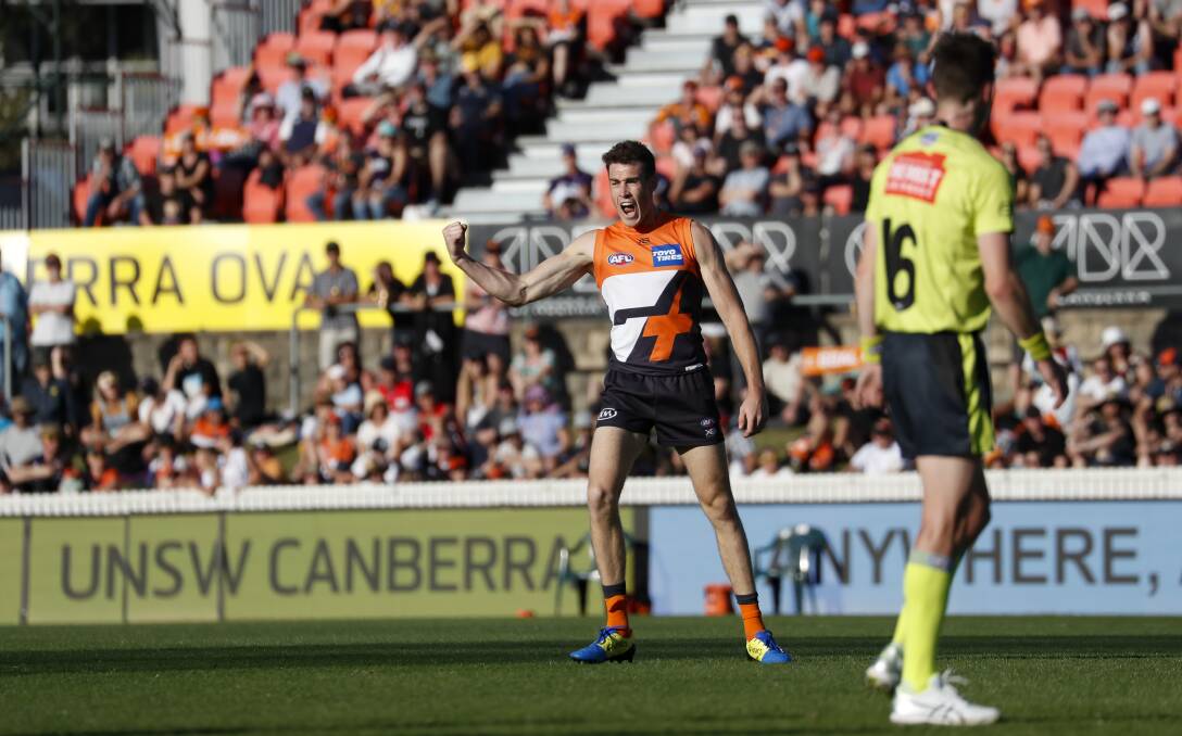 Jeremy Cameron and the Giants are schedueld to return to Canberra in round three. Picture Sitthixay Ditthavong