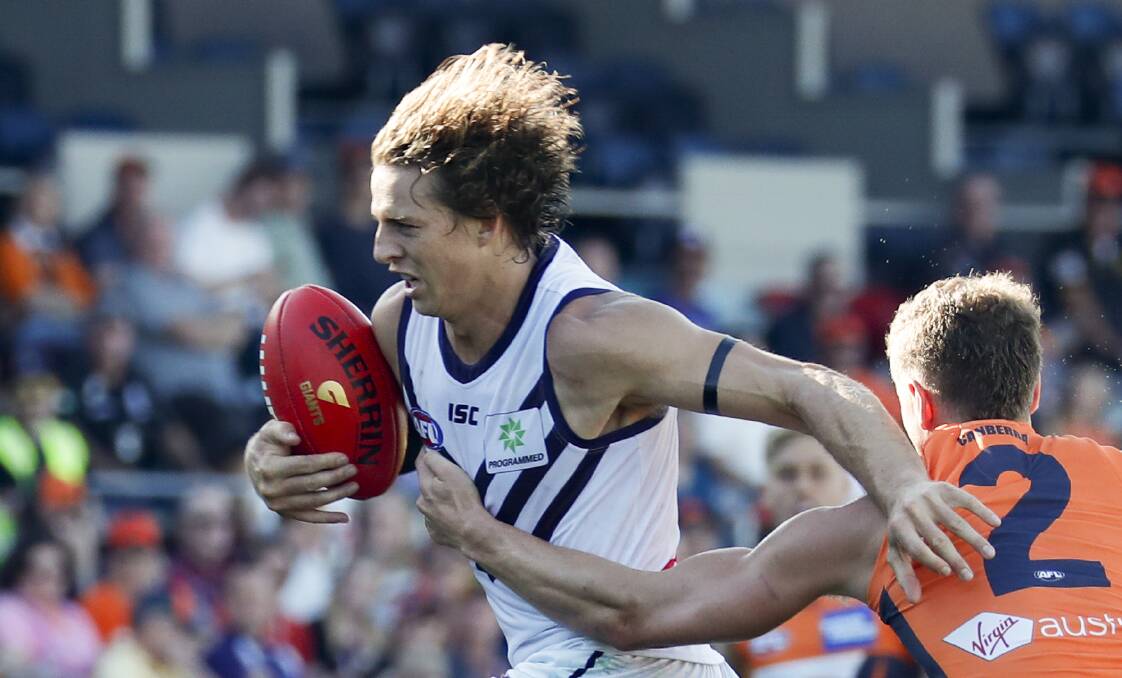Fremantle's Nat Fyfe is an "inspiration" to his teammates. Photo: Sitthixay Ditthavong
