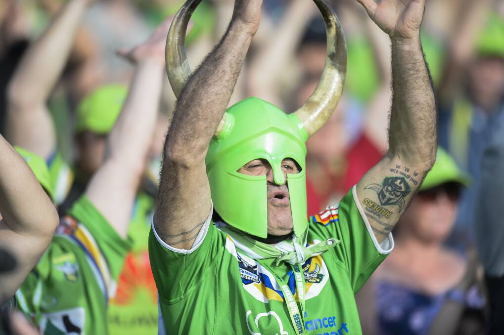 The Viking Clap will ring around Canberra Stadium at any Raiders home grand final qualifiers for at least the next four years. Picture: AAP Image/Rohan Thomson
