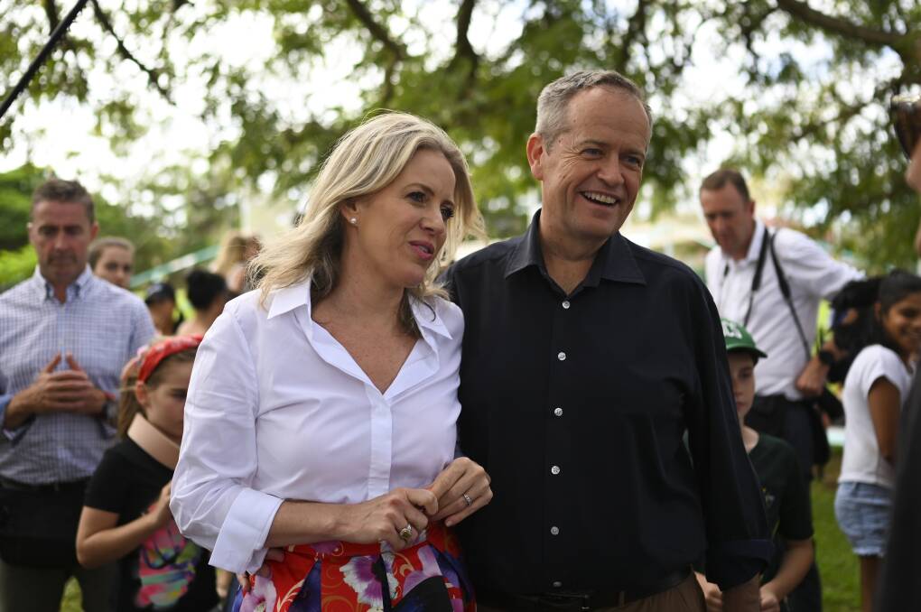 Australian Opposition Leader Bill Shorten and his wife Chloe. Photo: AAP