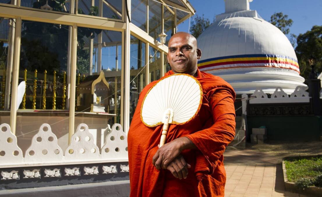 Resident monk Kotapola Upali Thero at the Sri Lanka Buddhist Temple has condemned the recent bombings in Sri Lanka. Photo: Dion Georgopoulos