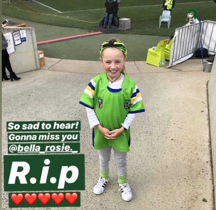 Raiders players paid tribute to Bella on social media.