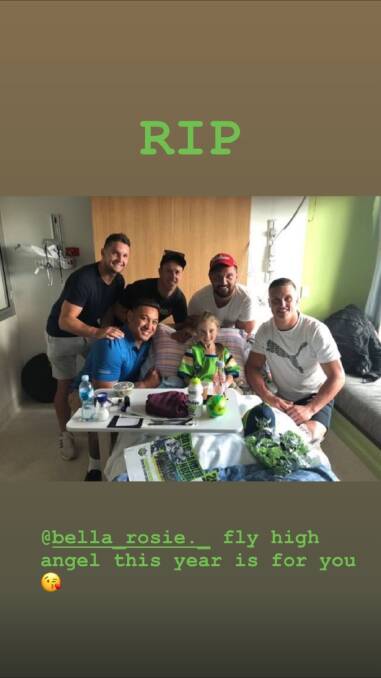 Canberra Raiders players paid tribute to Bella on social media.