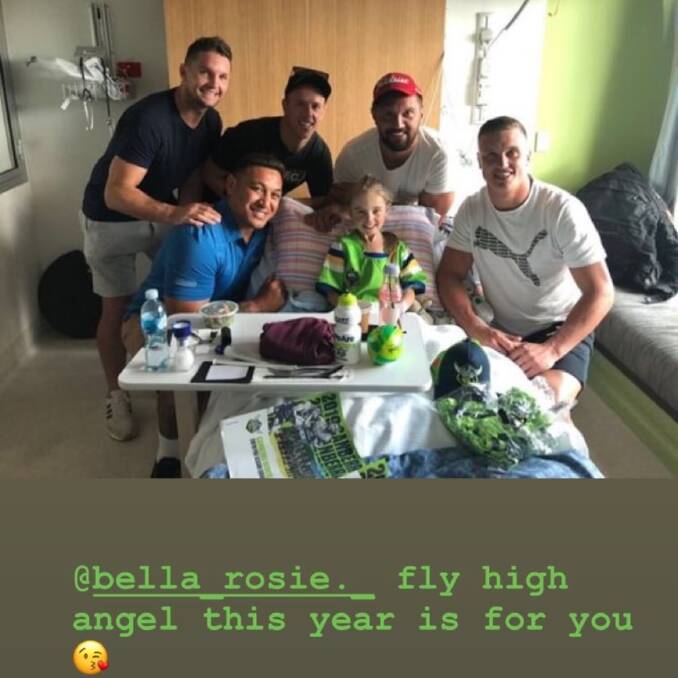 Canberra Raiders players paid tribute to Bella on social media.