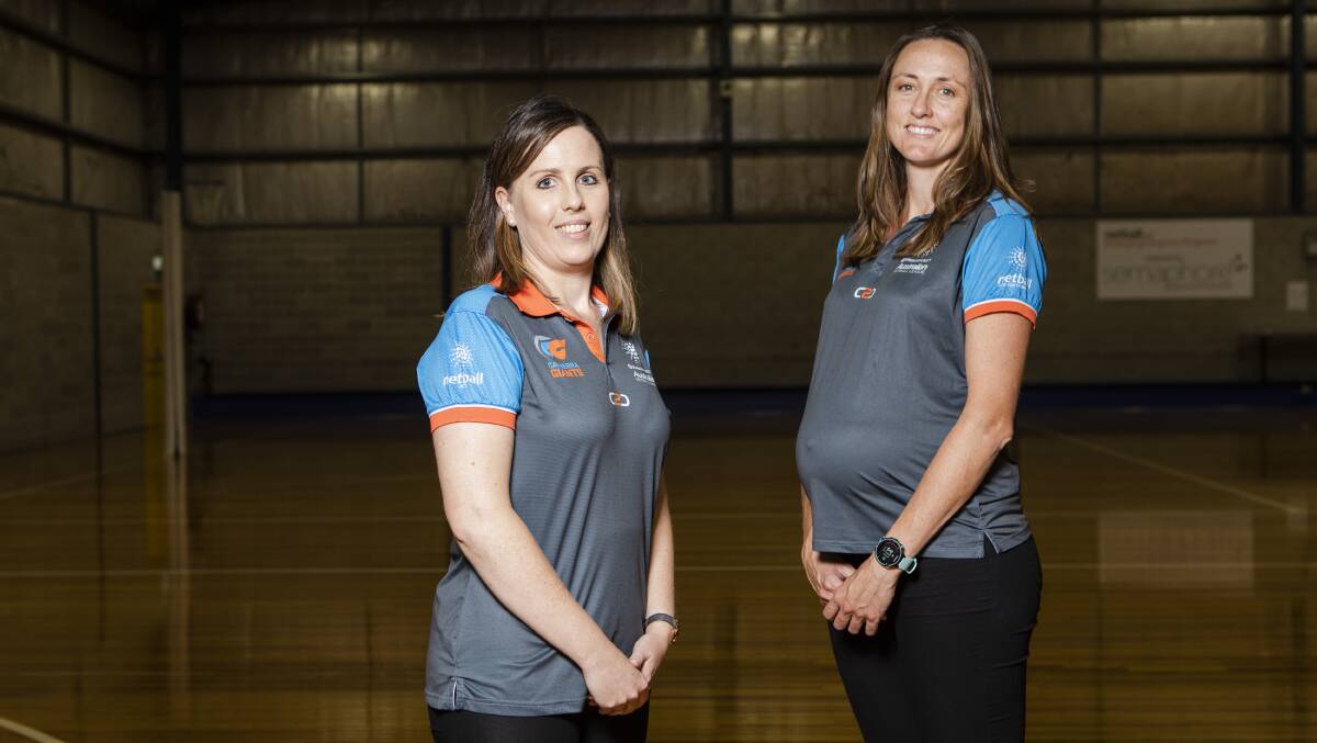 Canberra Giants head coach Mel Clarke, and assistant coach Bec Bulley. Photo: Jamila Toderas