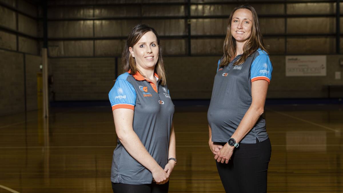 Head coach Mel Clarke, and assistant coach Bec Bulley at Canberra Giants season launch. Picture: Jamila Toderas
