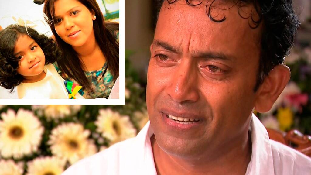Former Melbourne resident Sudesh Kolonne describes the moments leading up to the blast which killed his wife and daughter. Manik Suriaaratchi and her 10-year-old daughter Alexandria were killed in the blast at the church in Negombo.