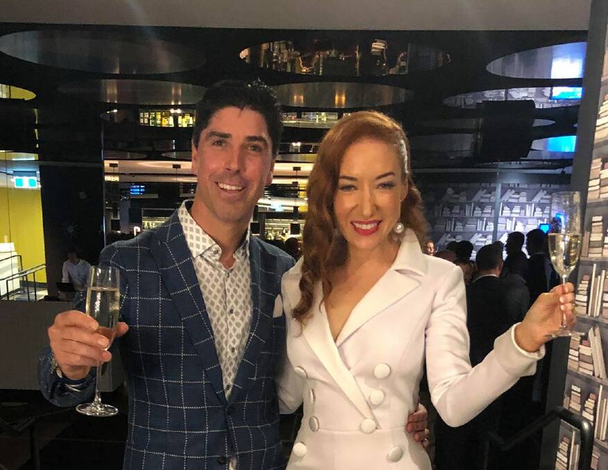 Mix 106.3 breakfast presenter Kristen Henry with her fiance Iain Davidson at their Canberra reception ahead of their wedding in New Zealand next weekend.
