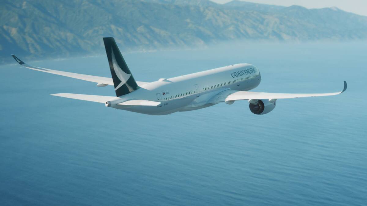 A Cathay Pacific Airbus A350.