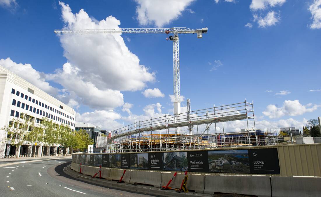 Constitution Place Canberra Building Site located on the corner of Constitution Ave and London Circuit. Photo: Dion Georgopoulos