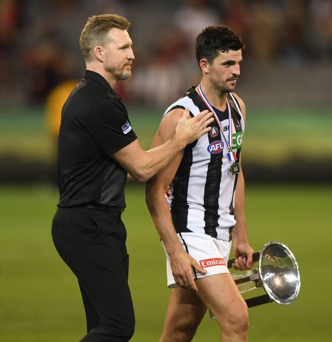 Scott Pendlebury was booed during his acceptance speech on Anzac Day. Photo: AAP Image/Julian Smith