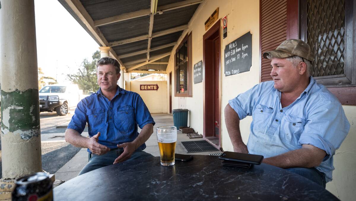 Farmers Andrew Crossley and Mick Clark. Photo: Jason South