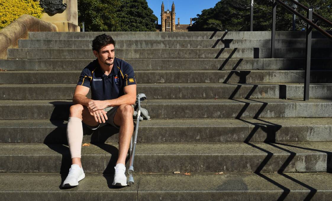 Clunies-Ross, 24, is determined to return to the rugby pitch stronger than ever after his near catastrophic run-in with the deadly infection. Photo: Nick Moir 