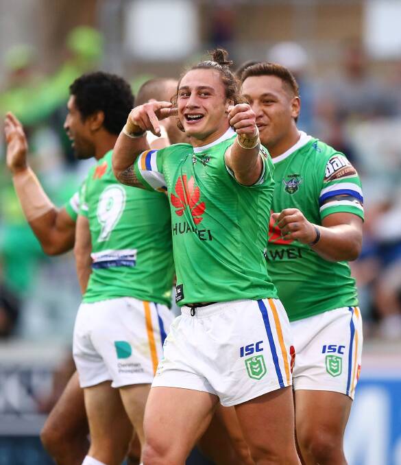 Raiders fullback Charnze Nicoll-Klokstad has been an instant success since joining Canberra. Picture: Mark Nolan/NRL Photos