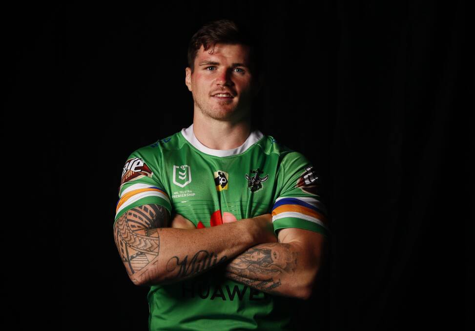 Raiders star John Bateman is set to pick up the tools this week. Picture: NRL Imagery