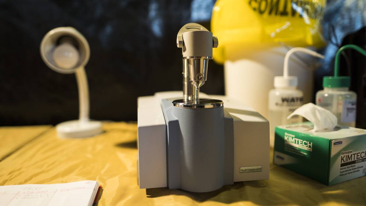 The Bruker Alpha II FTIR Spectrometer used to identify what substance could be present in a pill was also used last year. Photo: Dion Georgopoulos